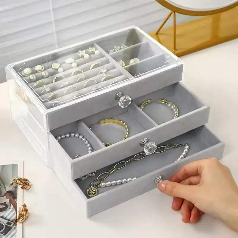 Acrylic Velvet Jewelry Organizer
