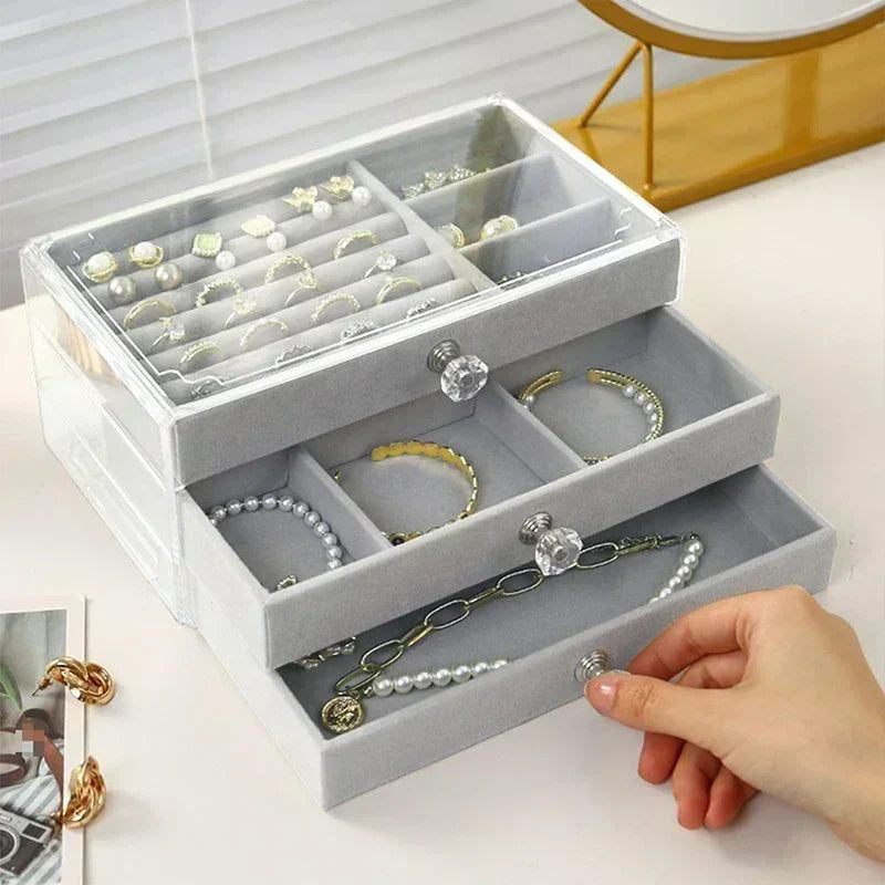 Acrylic Velvet Jewelry Organizer