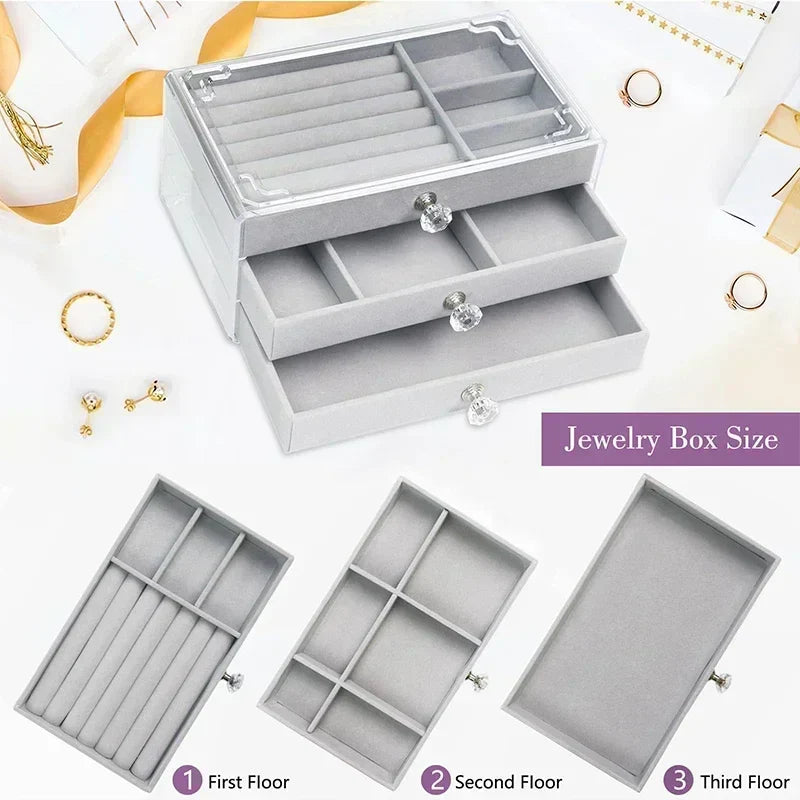 Acrylic Velvet Jewelry Organizer