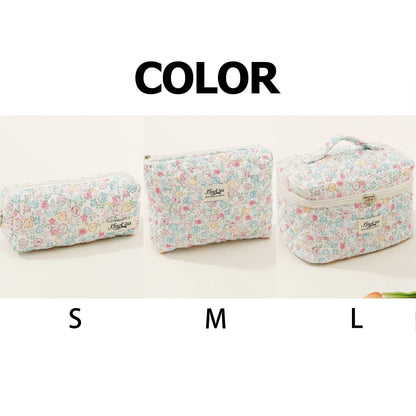Cute Quilted Cotton Makeup Bag