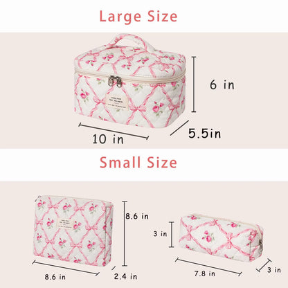 Cute Quilted Cotton Makeup Bag